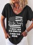 Casual Crew Neck Loose Cotton-Blend T-shirt