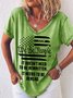 Casual Crew Neck Loose Cotton-Blend T-shirt