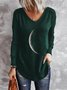 V Neck Loose Printed Casual Blouses