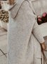 Women Vintage Plain Autumn Polyester Mid-weight Micro-Elasticity Daily Long sleeve Hooded Sweater coat