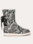 Leopard Snake Print Plain Casual Short Boots