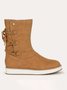Leopard Snake Print Plain Casual Short Boots