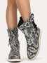 Leopard Snake Print Plain Casual Short Boots