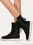 Leopard Snake Print Plain Casual Short Boots