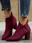 Casual Simple Stitching Zipper Boots