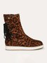 Leopard Snake Print Plain Casual Short Boots