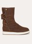Leopard Snake Print Plain Casual Short Boots