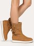 Leopard Snake Print Plain Casual Short Boots