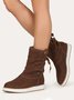 Leopard Snake Print Plain Casual Short Boots
