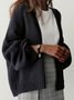 Loose Plain Acrylic Casual Cardigans