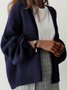 Loose Plain Acrylic Casual Cardigans