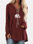 Cotton Loose V Neck T-shirt