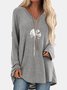 Cotton Loose V Neck T-shirt