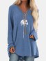 Cotton Loose V Neck T-shirt