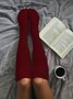 Plain Casual Vintage Button Warm Socks