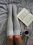Plain Casual Vintage Button Warm Socks