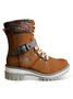 Wool Stitching PU Lace Buckle Middle Snow Snow Boots