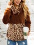 Asymmetrical Neck Furry Long Sleeves Top