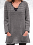 V neck Plain Cotton Blends Casual Jumper