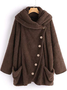 Loosen Crew Neck Cotton Blends Overcoat