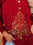 Christmas Xmas Tree Long Sleeve Round Neck Printed Tops Sweatshirtsss