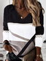 Striped Casual V Neck Hoodies & Sweatshirt