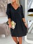 Plain Party Spring Glitter Micro-Elasticity Party Knee Long sleeve Loose Dress for Women