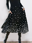 Women Polka Dots Casual Spring V neck Glitter Lightweight Micro-Elasticity Daily Fit Dress