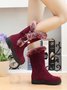 Simple Metal Wool Stitching And Velvet Warm Snow Snow Boots