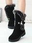 Simple Metal Wool Stitching And Velvet Warm Snow Snow Boots