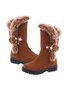 Simple Metal Wool Stitching And Velvet Warm Snow Snow Boots