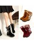 Simple Metal Wool Stitching And Velvet Warm Snow Snow Boots