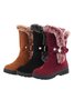 Simple Metal Wool Stitching And Velvet Warm Snow Snow Boots