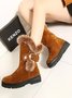 Simple Metal Wool Stitching And Velvet Warm Snow Snow Boots