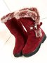 Simple Metal Wool Stitching And Velvet Warm Snow Snow Boots