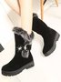 Simple Metal Wool Stitching And Velvet Warm Snow Snow Boots