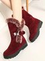 Simple Metal Wool Stitching And Velvet Warm Snow Snow Boots