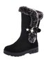 Simple Metal Wool Stitching And Velvet Warm Snow Snow Boots