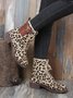 Casual Leopard Print Pocket Martin Combat Combat Boots