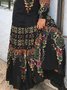 U-Neck Boho Ethnic Maxi