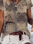 Casual Cotton-Blend Loose Crew Neck T-shirt