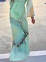 V Neck Loose Boho Maxi