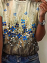 Floral Loose Casual Jersey T-shirt