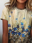 Floral Loose Casual Jersey T-shirt