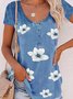 Floral Casual Crew Neck T-shirt