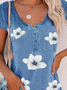 Floral Casual Crew Neck T-shirt