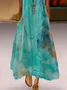 Sea Catwalk Style V Neck Polyester Fibre Boho Dress