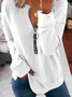 Casual Solid Loose Hoodies & Sweatshirt