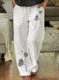 Cotton-Blend Loose Printed Trousers