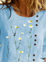 Boho Crew Neck Cotton-Blend Blouses